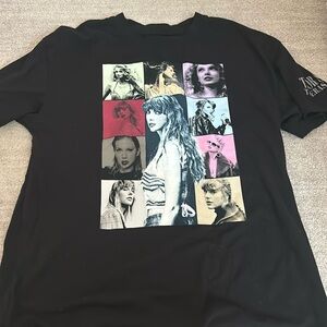Taylor swift eras tour merch black tee size medium, never worn!!!